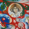 Асадов Камиль «Женщина с цветком», 100x100, холст/масло, 2007 г.